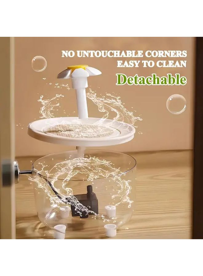 نافورة مياه أوتوماتيكية صافية تعمل بالطاقة عبر USB، تدور تلقائياً وتتميز بانخفاض الضوضاء، مصممة لتوفير المياه للقطط والكلاب - Image 5